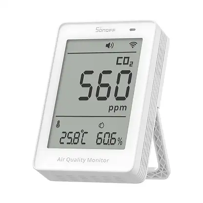 Moniteur de qualité de l'air - AirGuard CO2 SONOFF, Blanc