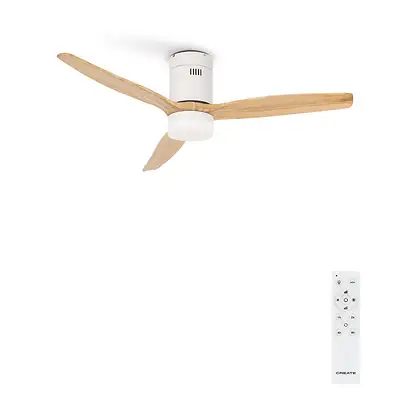 Ventilateur de plafond - CREATE WIND CALM ABS - S, 40 W, 6 vitesses, Blanc / Efecto madera clara