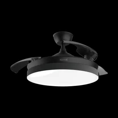 Ventilateur de plafond avec éclairage - KOENIC KCF 4225, 35W, 6 vitesses, Aspas Invisibles, Minuterie, 3 Tonos de Luz, Noir