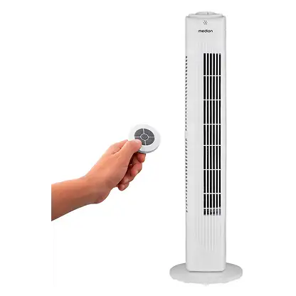 Ventilateur colonne - MEDION MD 12067, 45 W, Niveles de velocidad : 3 vitesses, blanco