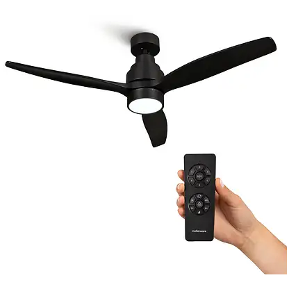 Ventilateur de plafond - MELLERWARE Brizy! Bright, 40 W, 6 vitesses, Aspas retráctiles, Noir