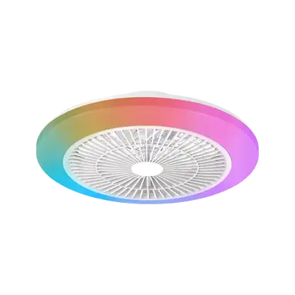 Ventilateur de plafond avec éclairage - Philips Amigo, Led Blanc Regulable+RGB, 42W, 4400lm, 6Vel, Mando incluido, Blanc