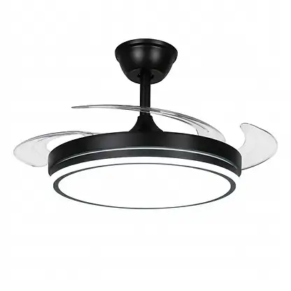 Ventilateur de plafond - SELEOK 4ASPAS-B-60W, 60 W, 6 vitesses, Aspas retráctiles, Noir
