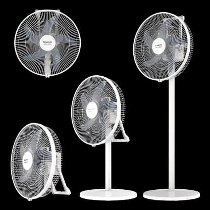 Ventilateur sur pied - Taurus Boreal 16CR GO, 35W, 4 en 1 - Ventilador de pie, Escritorio, Suelo y pared, Batería, Autonomía 8 hrs, 5 vitesses, Blanc