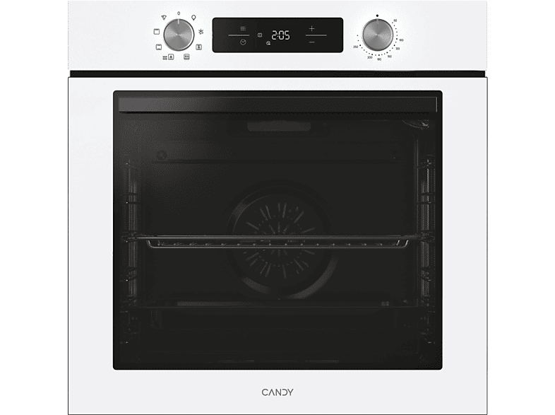 Four - Candy Bake 600, Convección + Ventilador, Hidrolítico, 78 l, 59.5 cm Alto y Largeur, 9 fonctions de Cocción, Multifonction, Blanc