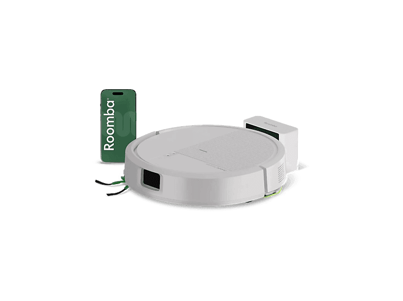 Robot laveur de sols - IRobot Roomba® 115 Combo, 15000 Pa, 250 min, 63 dB(A), Recharge et reprise automatiques, ClearView™ LiDAR, Blanc