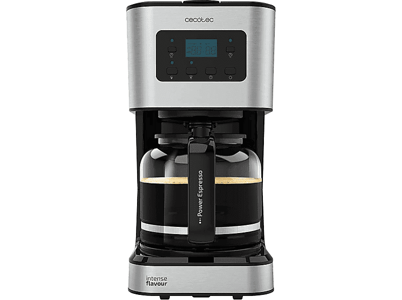 Cafetière filtre - Cecotec Coffee 66 Smart, 950 W, 1.5 l, Jusqu'à 12 tasses, Minuterie 24 h, Écran LCD, Argenté