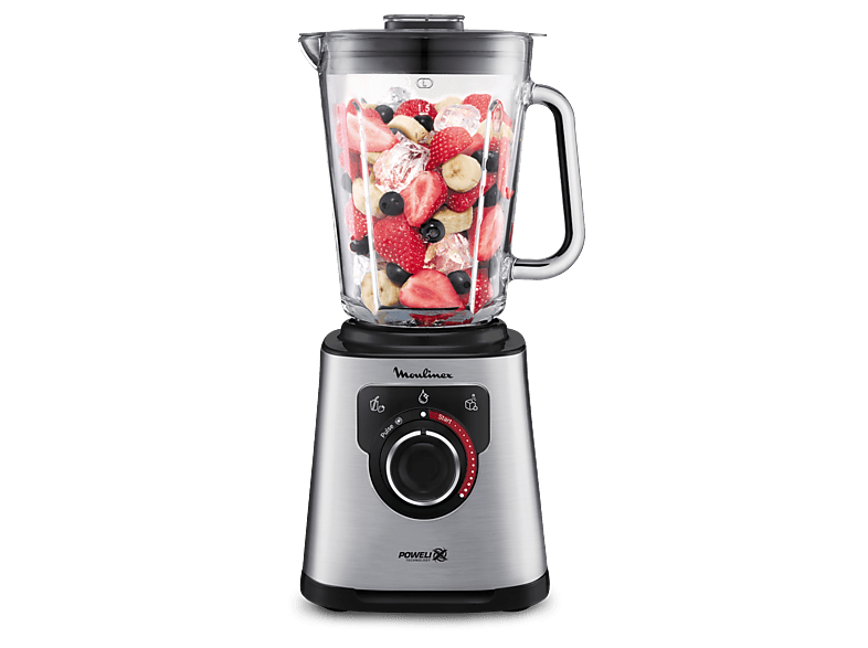 Blender - Moulinex PerfectMix+ LM871D, 1200 W, 2 L, 6 Cuchillas, Velocidad Regulable, Tecnología Powelix, 3 programmes, Táctil, Acier Inox.