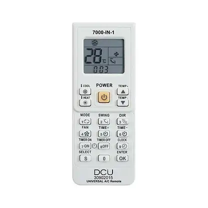 Télécommande pour climatiseur - 30902015 DCU ADVANCE TECNOLOGIC, Blanc