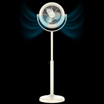 Ventilateur sur pied - Cecotec EnergySilence 250 ClassicStyle, 25 W, 10" (25 cm), 2 vitesses, 3 aspas, Oscilante, Retro, Beige