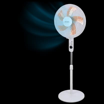 Reconditionné (très bon état) Ventilateur sur pied - Koenic KSF 405026 ES RC Stand fan, 60 W, Télécommande, 3 vitesses, 3 modes, Oscilación