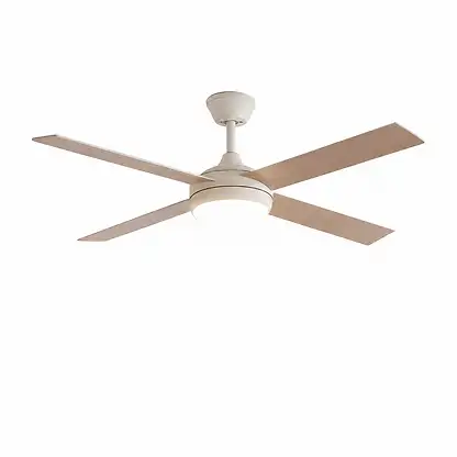 Ventilateur de plafond avec éclairage - LEDKIA Navy Evo, 30 W, 6 vitesses, Blanc / Madera